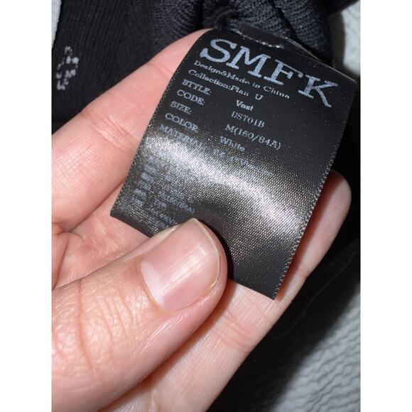 Smfk Black White Logo Knit Mini Skirt M - Picture 4 of 4